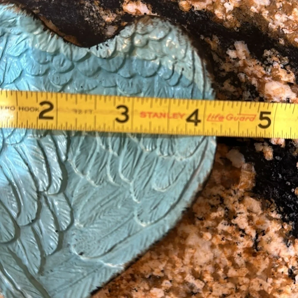 New Metal Angel Wing Heart shape ring holder in turquoise